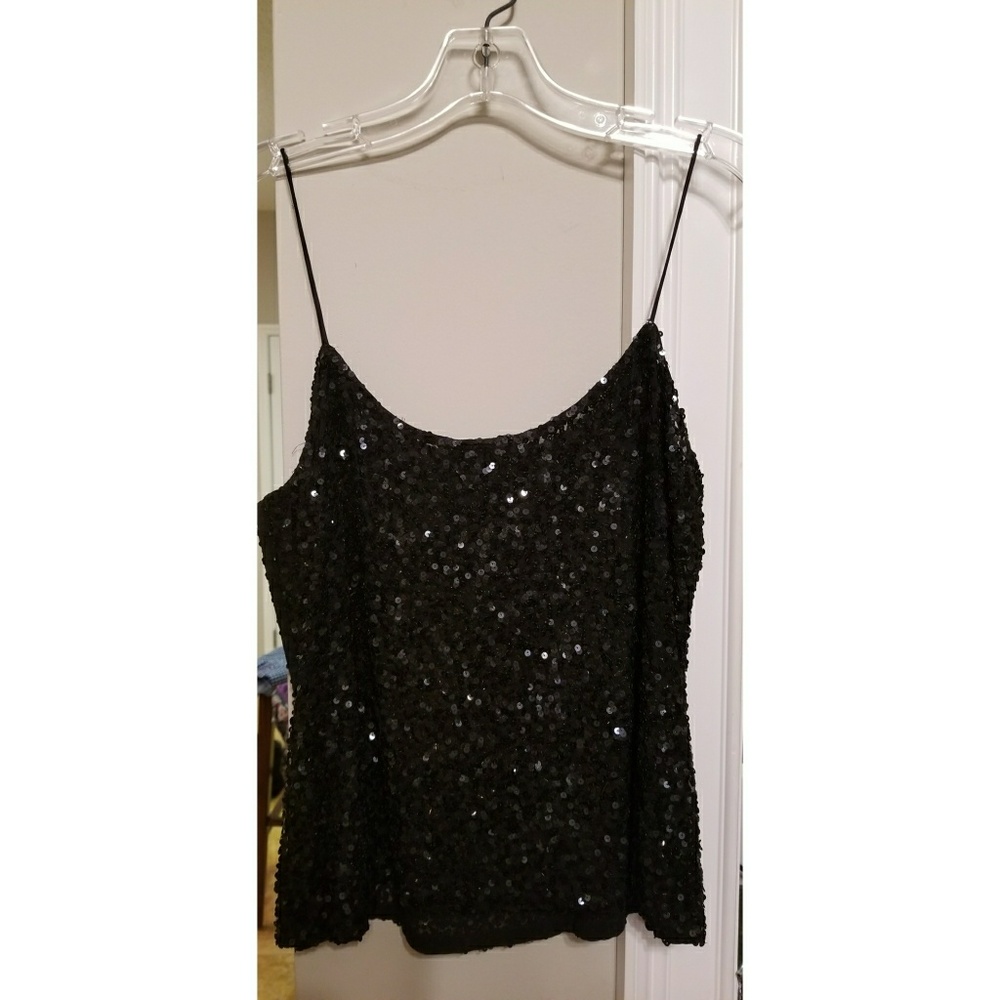 Linda Allard Ellen Tracy 100% Silk Sequin Top